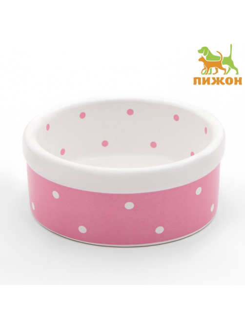 Миска Princess, 100 мл, малая, 8.5×3.5 см, керамика, розовая