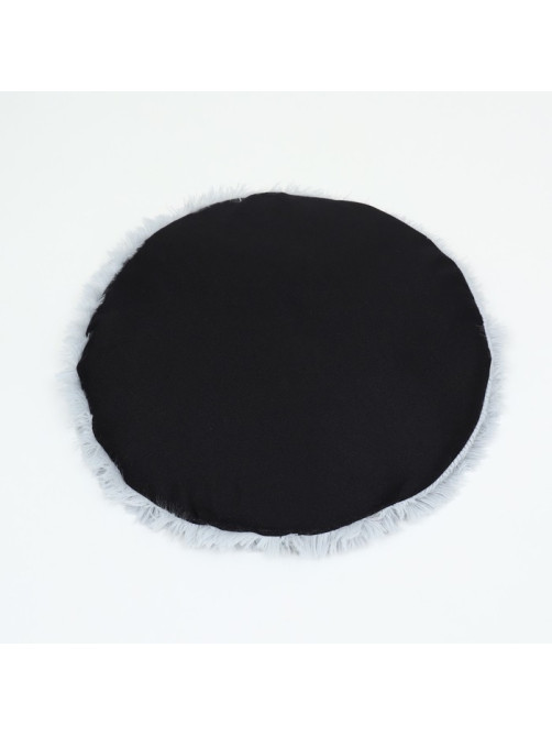 Лежанка для животных, с подушкой, мех, сатин, периотек, 40×40×16 см, серая