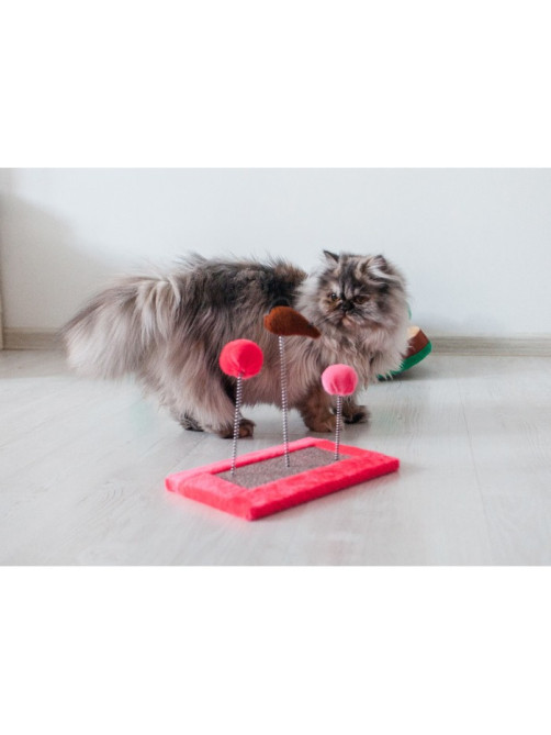 Игрушка для кошек, 27×15.5×25 см, 3 дразнилки и когтеточка, цвет МИКС