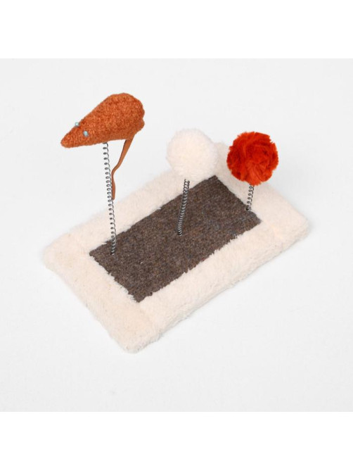 Игрушка для кошек, 27×15.5×25 см, 3 дразнилки и когтеточка, цвет МИКС