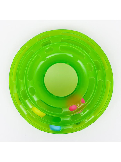 Игровой комплекс для кошек «Пижон», 24.5×24.5×13 с, с 3 шариками, зелёный