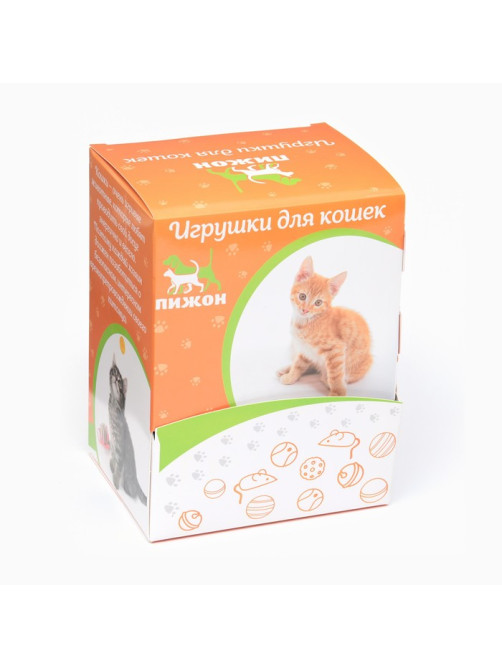 Шарик для кошек, 3.4 см, фасовка в коробку по 50 шт., микс цветов