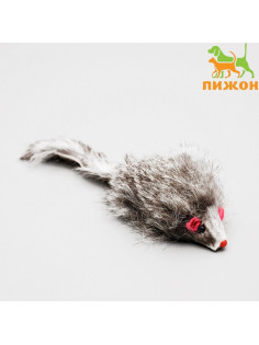 Мышь, 7.5 см, натуральный мех, тёмно-серая