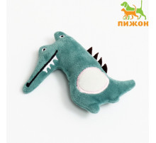 Игрушка для кошек, «Крокодил», с кошачьей мятой, 10 см, зелёная
