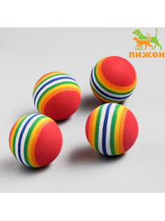 Набор игрушек «Полосатые шарики», диаметр шара 3.8 см, 4 шт.