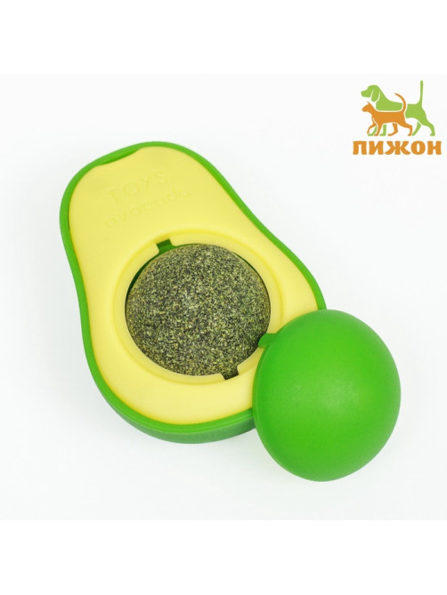 Игрушка для кошек с кошачьей мятой «Авокадо», 6 см, пластик, зелёная
