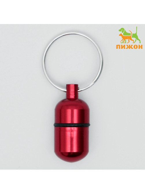 Адресник-капсула под записку, 2.2×1.3 см, фасовка 6 шт., металл, цвет МИКС