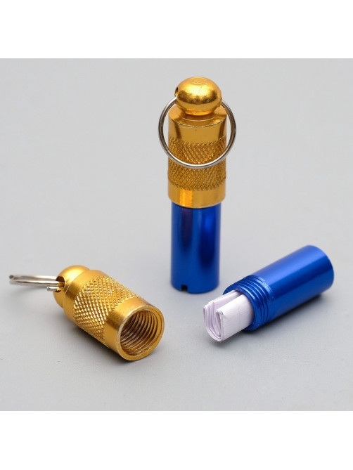 Адресник-капсула под записку, 0.8×3.3 см, фасовка 6 шт., металл, цвет МИКС