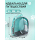 Рюкзак для переноски животных, 31×28×42 см, прозрачный, бирюзовый