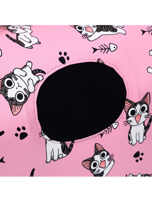 Сумка - переноска каркасная «Играющие котики», размер S, 37.5×17×22 см, розовая