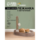Лежанка с когтеточкой «Пижон», овальная, 55×36×47 см, пушистый мех, джут, коричневая