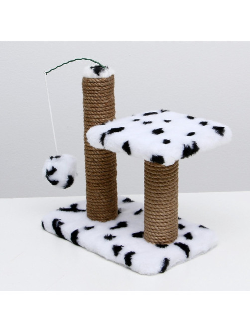 Когтеточка для котят, 30×20×34 см, двойная, джут, белая