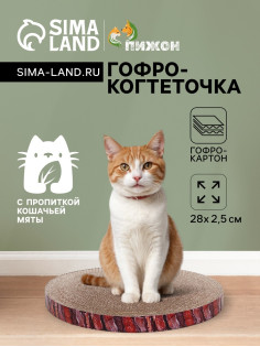 Гофрокогтеточка «Пижон. Спил сосны», 28×2.5 см, с пропиткой, круглая