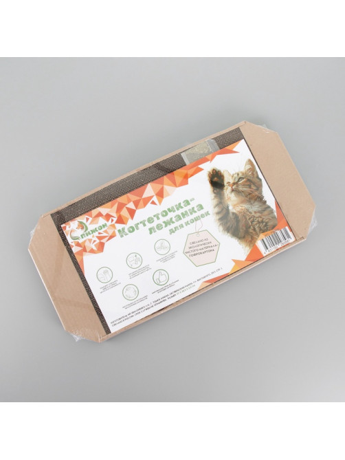 Когтеточка-лежанка для кошек «Пижон» КРАФТ, 57×28.5×2.5 см, гофрокартон
