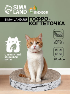 Гофрокогтеточка «Пижон. Спил березы», 28×4 см, с пропиткой, высокая, круглая