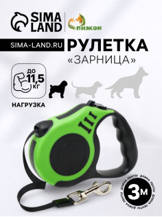 Рулетка «Зарница», 3 м, до 11.5 кг, чёрная, зелёная