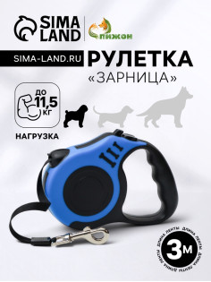 Рулетка «Зарница», 3 м, до 11.5 кг, чёрная, синяя
