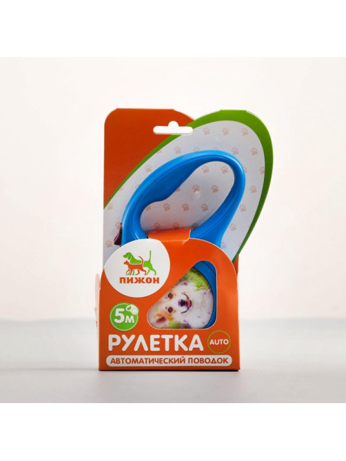 Рулетка «Милашка», 5 м, до 15 кг, с принтом, синяя