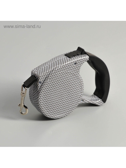 Рулетка, 5 м, до 15 кг, резиновая ручка, серая