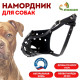 Намордник кожаный цельнокроенный, питбультерьер, ДН 8 см, ОМ 30 см, чёрный
