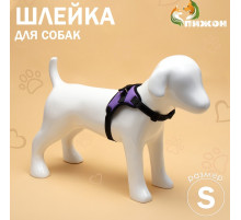 Шлейка К7, размер S, ОГ 44-55 см, вес 5-9 кг, мягкая, светоотражающая, фиолетовая