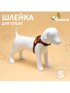 Шлейка улучшенная К7, размер S, ОГ 44-55 см, вес 5-9 кг, мягкая, светоотражающая, оранжевая