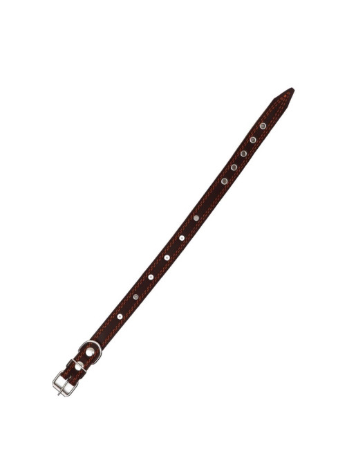 Ошейник «Строгий шип», 56×2.5 см, ОШ 35-45 см, кожа, коричневый