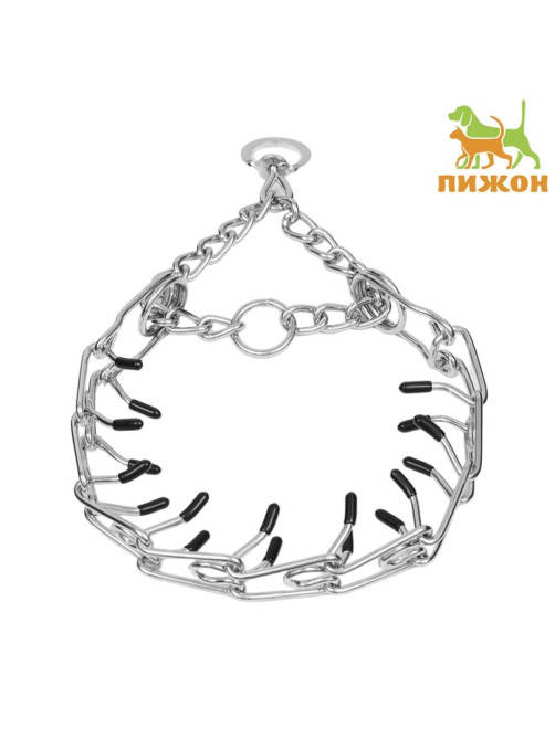 Ошейник - полуудавка строгий с защитными колпачками, 4 мм × 60 см