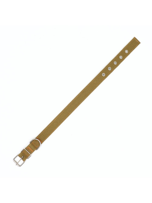 Брезентовый ошейник, 58×2.5 см, двухслойный, цвет песочный