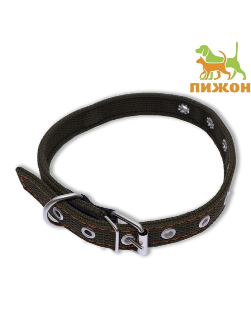 Ошейник брезентовый двухслойный, безразмерный, 55×2.5 см, ОШ 25-45 см