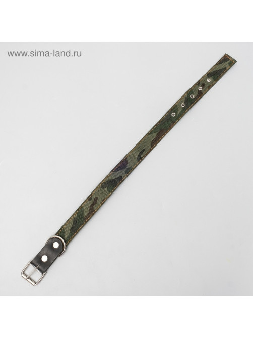 Ошейник брезентовый двухслойный «Камуфляж», 72×3.5 см, ОШ 45-60 см