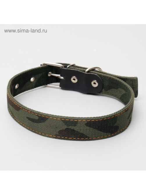 Ошейник брезентовый двухслойный «Камуфляж», 72×3.5 см, ОШ 45-60 см