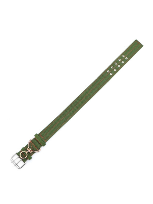 Ошейник, 80×4.9 см, ОШ 64-74 см, четырёхслойный, с вертлюгом, полиэстер, зелёный