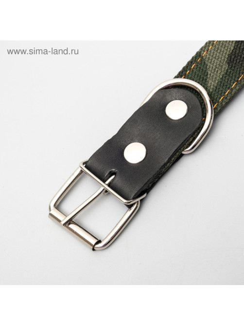 Ошейник брезентовый двухслойный «Камуфляж», 72×3.5 см, ОШ 45-60 см