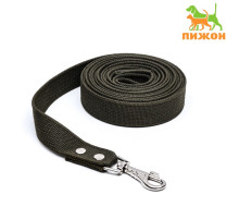 Брезентовый поводок, 5 м × 3.5 см, хаки, тёмно-зелёный