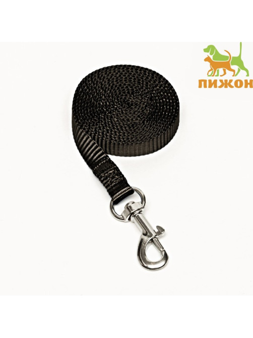 Поводок, 120×1 см, полиэстер, чёрный