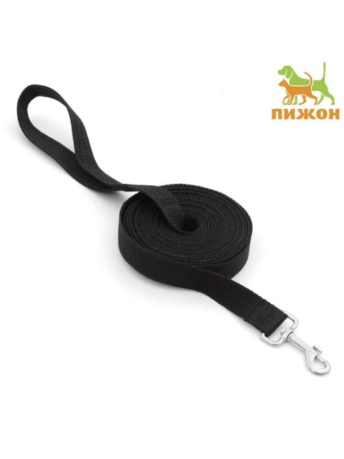 Поводок 5 м × 2.5 см, чёрный