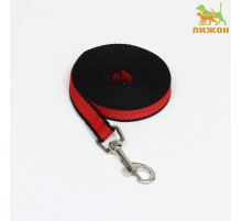 Поводок 3 м × 1.5 см, красно-чёрный