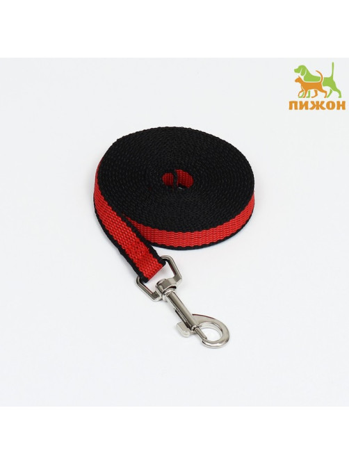 Поводок 3 м × 1.5 см, красно-чёрный
