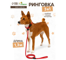 Ринговка для собак, 130×0.8 см, красная
