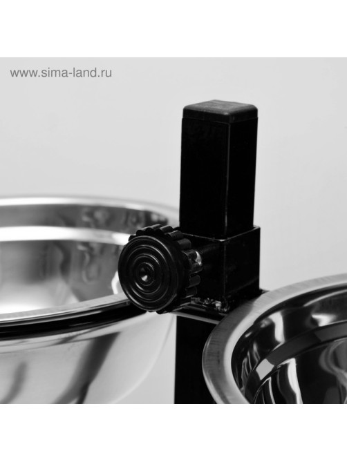 Подставка с мисками, 2×1 л, высота 40 см, разборная, чёрная