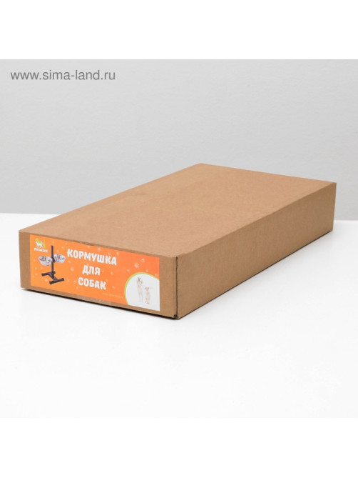 Подставка с мисками, 2×1 л, высота 40 см, разборная, чёрная