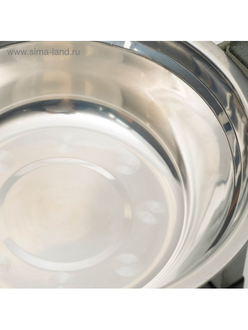 Подставка с мисками, 2×1 л, высота 40 см, разборная, зелёная