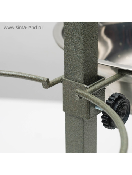 Подставка с мисками, 2×1.5 л, высота 50 см, разборная, зелёная