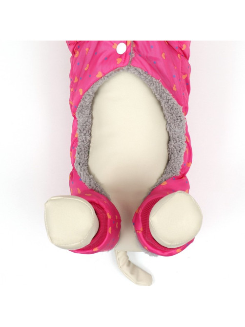 Комбинезон «Нежный путь», на меховом подкладе, размер S, ДС 25, ОШ 25, ОГ 35 см, розовый