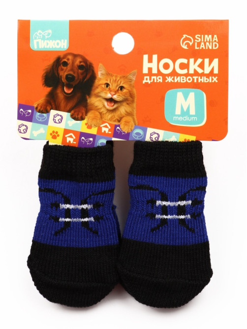 Носки нескользящие «Шнурки», размер M (3/4×7.5 см), набор 4 шт.