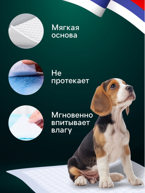 Впитывающие пелёнки для животных «ПИЖОН», 60×60 см, набор 5 шт., целлюлоза