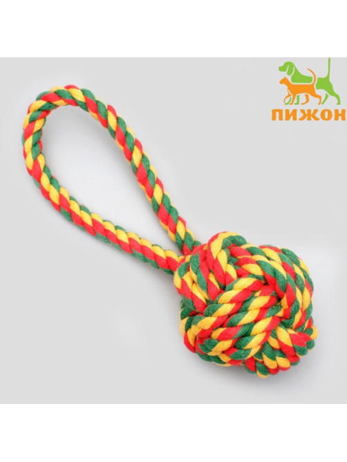 Игрушка канатная «Мяч с петлей», до 65 г, цвет МИКС