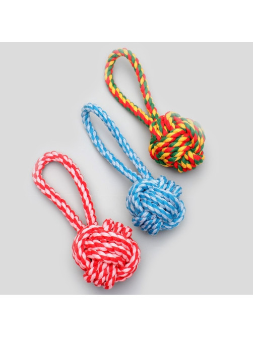 Игрушка канатная «Мяч с петлей», до 65 г, цвет МИКС