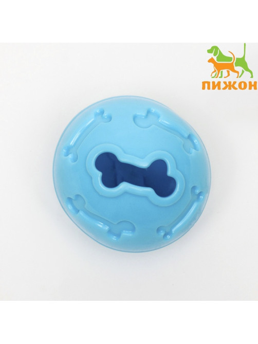 Мяч под лакомства, утолщённый TPR, 7 см, голубой